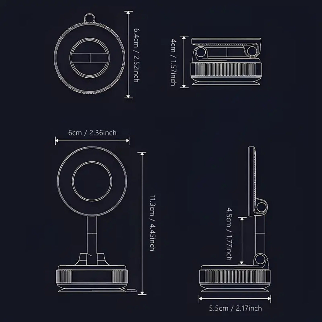 📱 Magnetic Suction Phone Holder – 360° Rotating Universal Mobile Stand